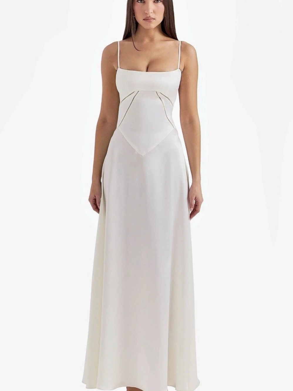 House of CB Anabella White Strappy Maxi Dress NWOT